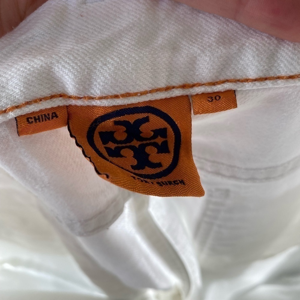 𝅺Tory Burch White Denim Jeans Women’s Size 30 Super Skinny Jeans - Picture 7 of 10